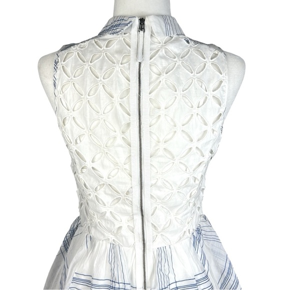 Anthropologie Moulinette Soeurs 6 Seaplane Dress Blue White Windowpane - Picture 7 of 16